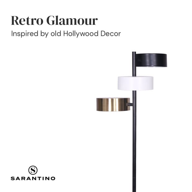 Sarantino 3-Shade Metal Floor Lamp with Marble Base Image 4