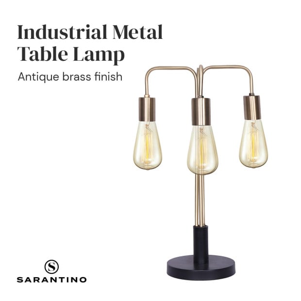 Sarantino 3-Light Industrial Table Lamp Image 4