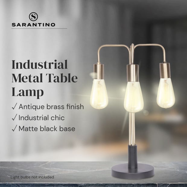 Sarantino 3-Light Industrial Table Lamp Image 9