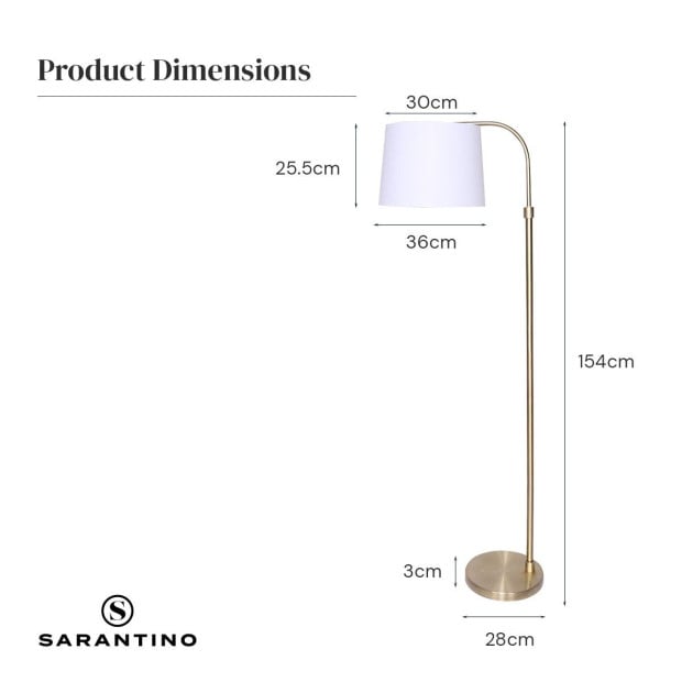 Sarantino Height-Adjustable Metal Floor Lamp Image 5