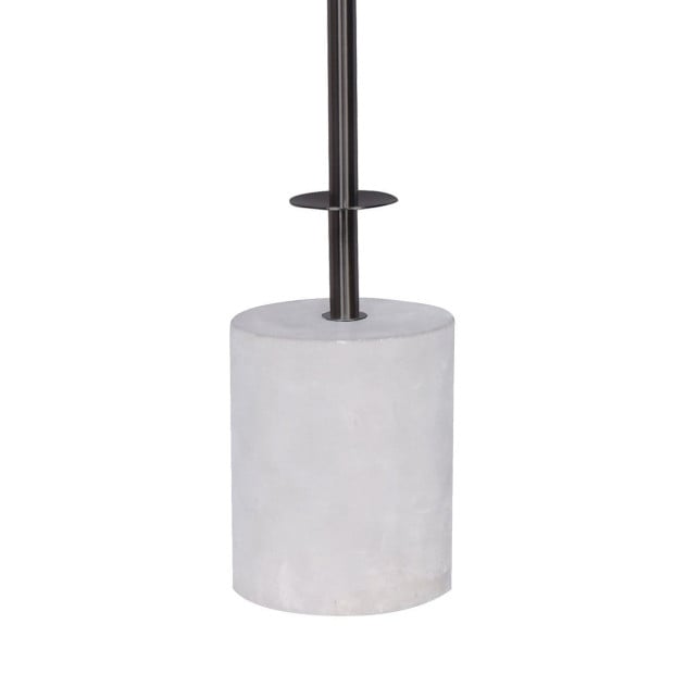 Sarantino Concrete & Metal Table Lamp with Off-White Linen Drum Shade Image 10