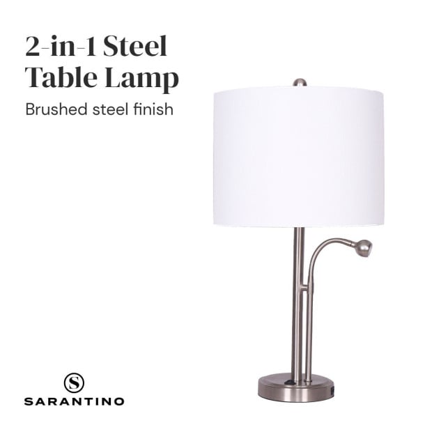 Sarantino 2-in-1 Table Lamp with LED Reading Light Image 6