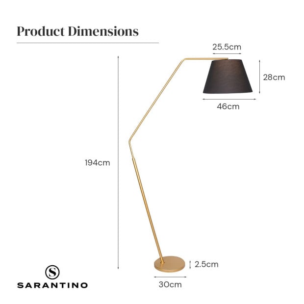 Sarantino Arc Floor Lamp with Empire Shade Image 8