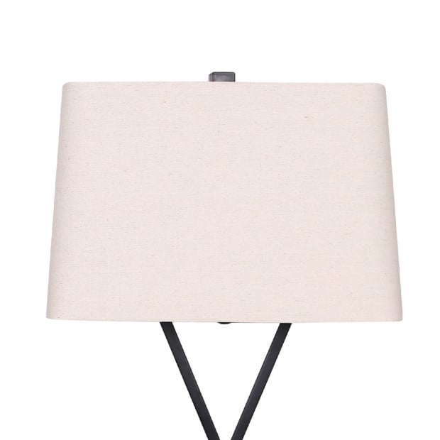 Sarantino Metal Table Lamp Pair with Rectangle Shade & X Stand Image 3
