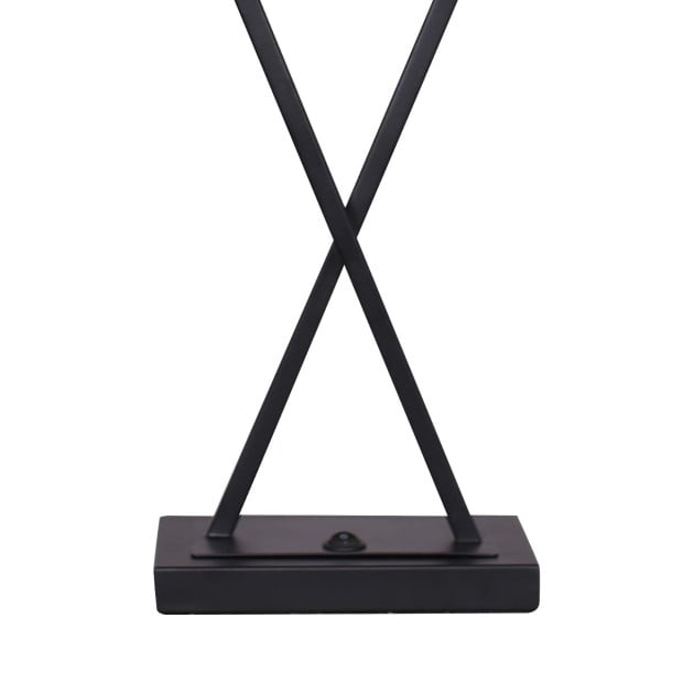Sarantino Metal Table Lamp Pair with Rectangle Shade & X Stand Image 4