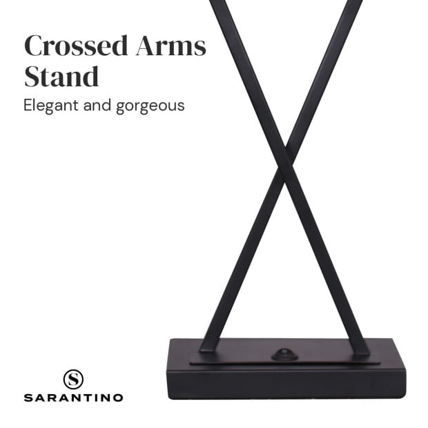 Sarantino Metal Table Lamp Pair with Rectangle Shade & X Stand Image 7