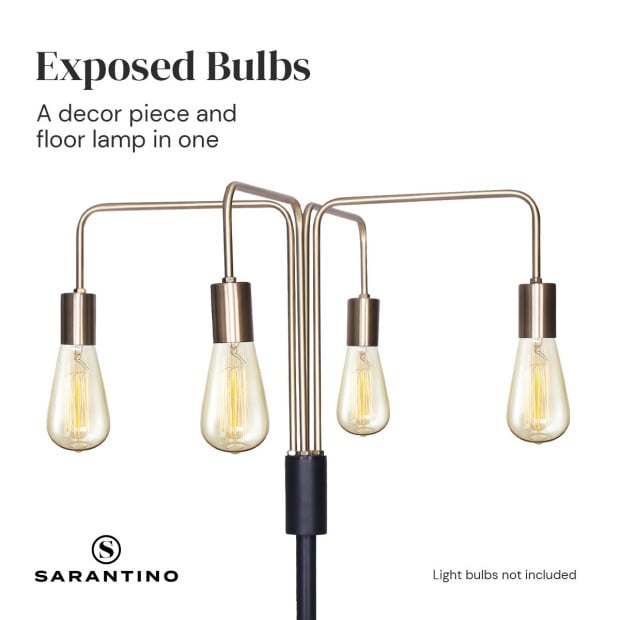 Sarantino 4-Light Industrial Floor Lamp Image 6