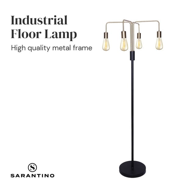 Sarantino 4-Light Industrial Floor Lamp Image 7