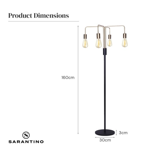 Sarantino 4-Light Industrial Floor Lamp Image 8