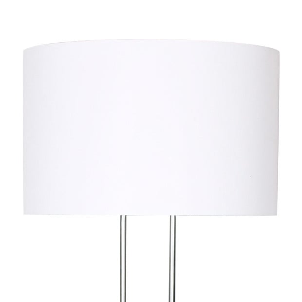 Sarantino Height-Adjustable Metal Floor Lamp - Brushed Nickel Image 3