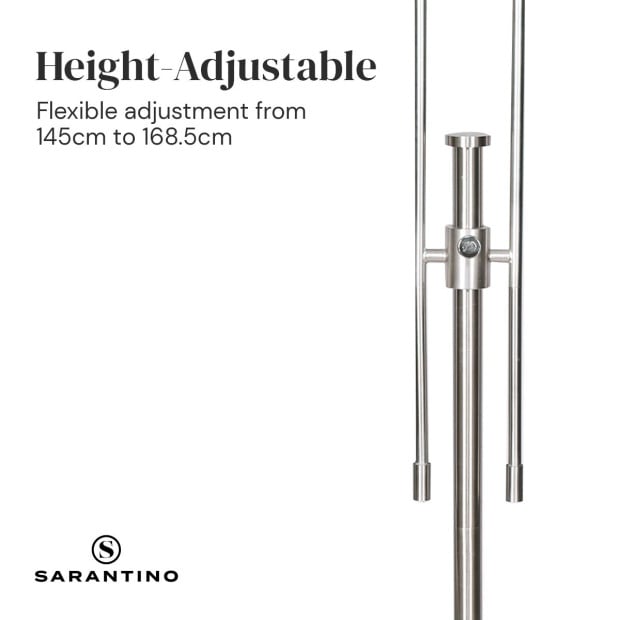Sarantino Height-Adjustable Metal Floor Lamp - Brushed Nickel Image 7