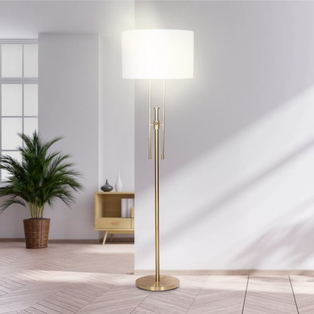 Sarantino Height-Adjustable Metal Floor Lamp - Brushed Gold Image 11