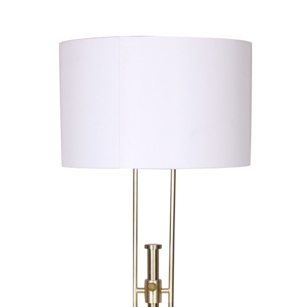 Sarantino Height-Adjustable Metal Floor Lamp - Brushed Gold Image 3