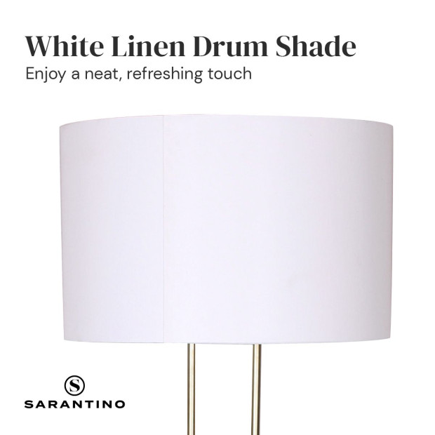 Sarantino Height-Adjustable Metal Floor Lamp - Brushed Gold Image 6