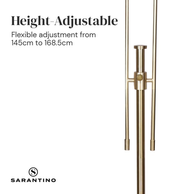 Sarantino Height-Adjustable Metal Floor Lamp - Brushed Gold Image 7