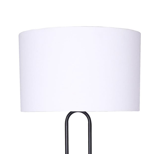 Sarantino Height-Adjustable Metal Floor Lamp Matte Black Image 2