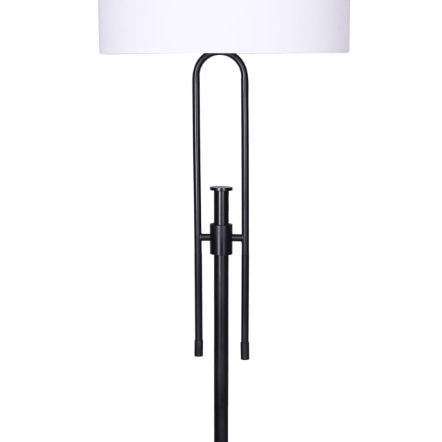 Sarantino Height-Adjustable Metal Floor Lamp Matte Black Image 3