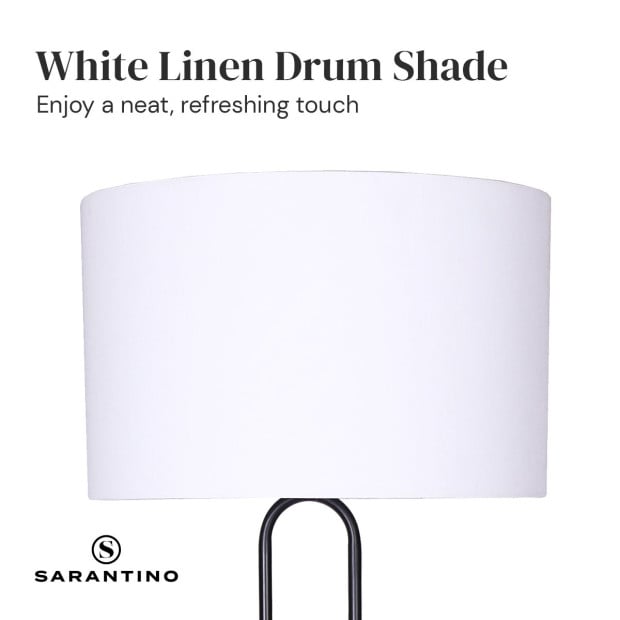 Sarantino Height-Adjustable Metal Floor Lamp Matte Black Image 5