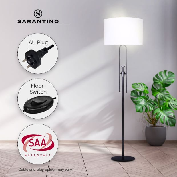 Sarantino Height-Adjustable Metal Floor Lamp Matte Black Image 9