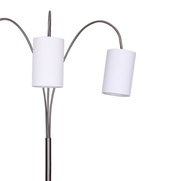 Sarantino 3-Light Metal Arc Floor Lamp - Nickel & Marble Finish Image 6