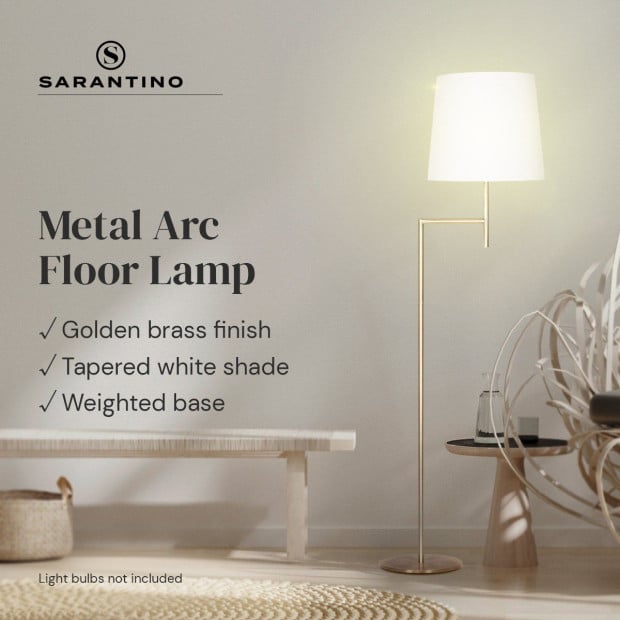 Sarantino Metal Floor Lamp - Antique Brass Image 11
