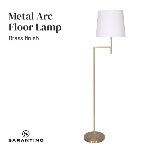 Sarantino Metal Floor Lamp - Antique Brass Image 4