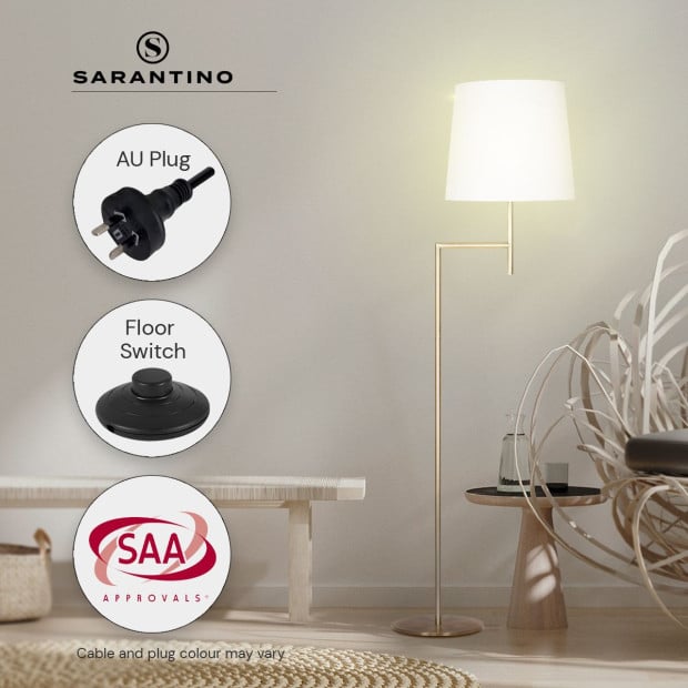 Sarantino Metal Floor Lamp - Antique Brass Image 9