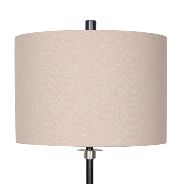 Sarantino Metal Table Lamp with Cream Drum Shade Image 2