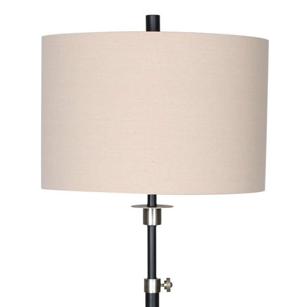 Sarantino Metal Floor Lamp with Cream Drum Shade Image 2