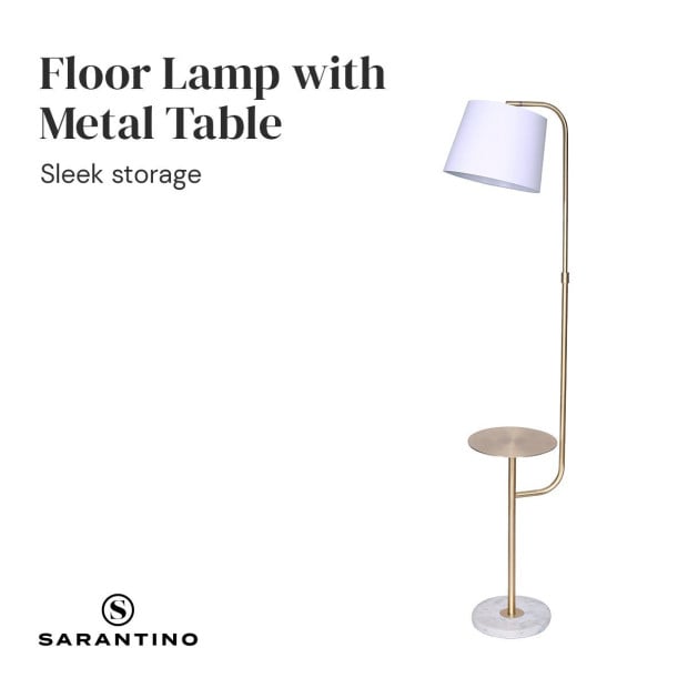 Sarantino Metal End Table Floor Lamp Image 3