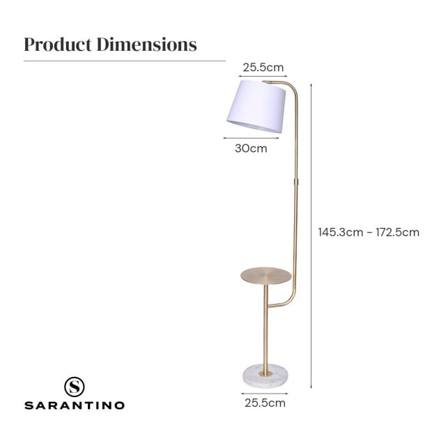 Sarantino Metal End Table Floor Lamp Image 7
