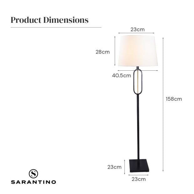 Sarantino Classic Floor Lamp with Empire Shade Image 5