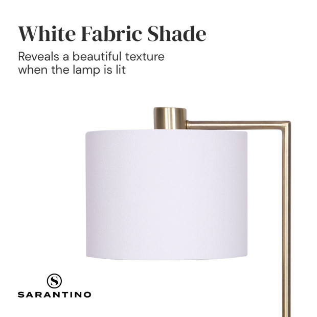 Sarantino Metal Task Lamp with USB Port - Antique Brass Image 2