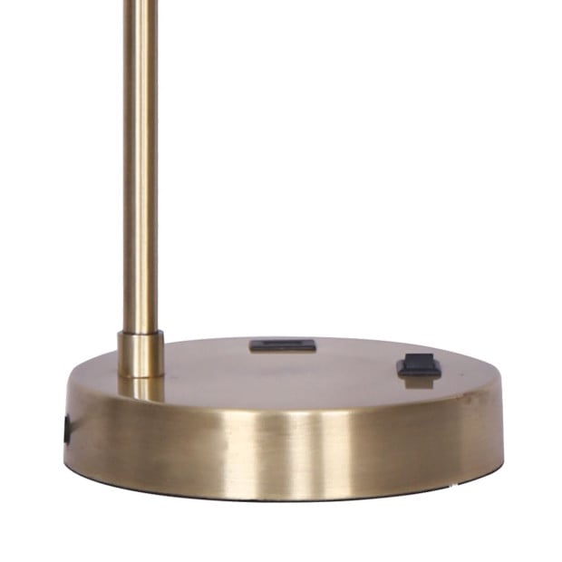 Sarantino Metal Task Lamp with USB Port - Antique Brass Image 9