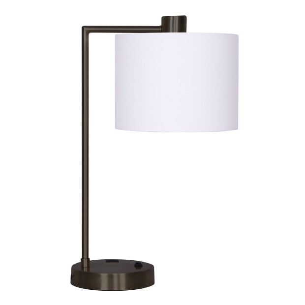 Sarantino Metal Task Lamp with USB Port - Black