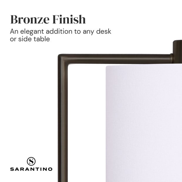 Sarantino Metal Task Lamp with USB Port - Black Image 11