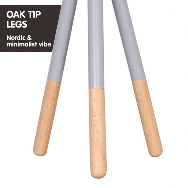 Sarantino Metal Tripod Desk Lamp - Grey Metal & Wood Legs Image 4