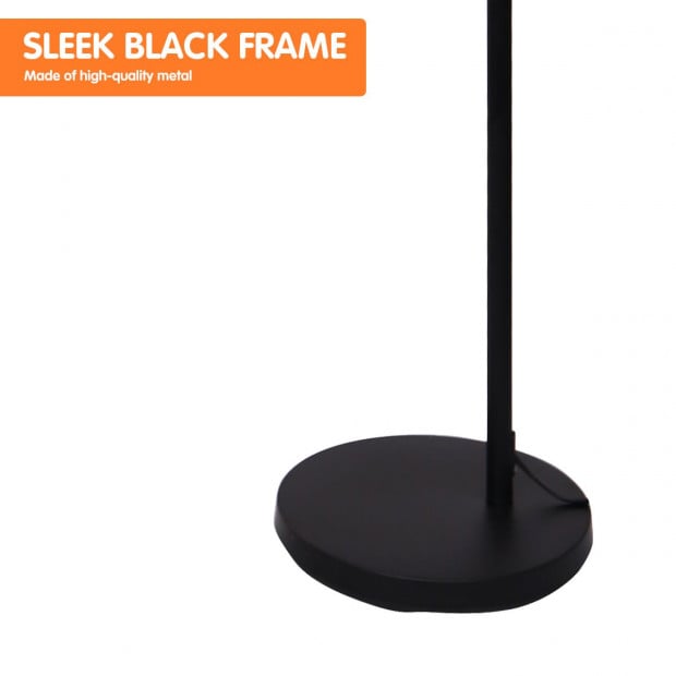 Sarantino Metal Arc Arm Floor Lamp Shade Light Black Image 4