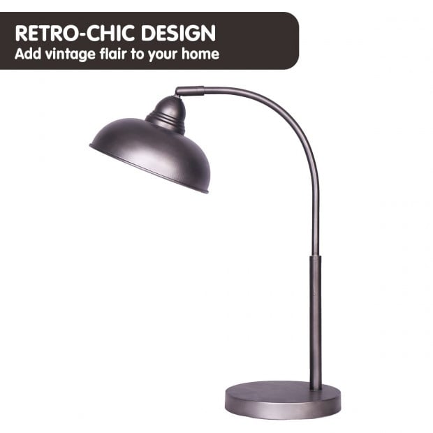 Sarantino Metal Desk Lamp in Dark Grey Finish Image 3