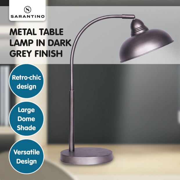 Sarantino Metal Desk Lamp in Dark Grey Finish Image 7