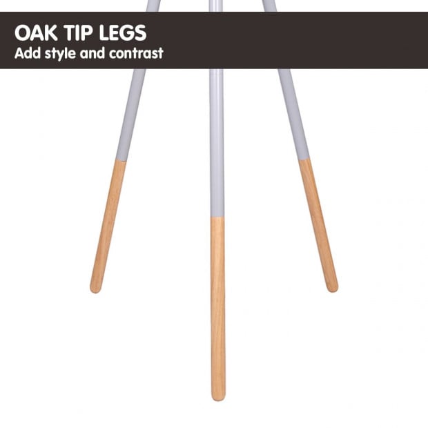 Sarantino Tripod Floor Lamp - Grey Metal & Wood Legs Image 4