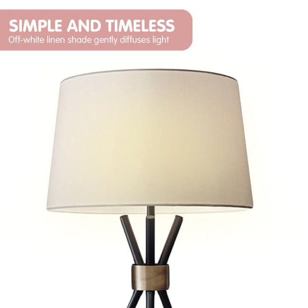 Sarantino Metal Tripod Table Lamp with Antique Brass Accent Image 4
