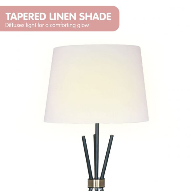 Sarantino Tripod Floor Lamp in Metal and Antique Brass Image 3