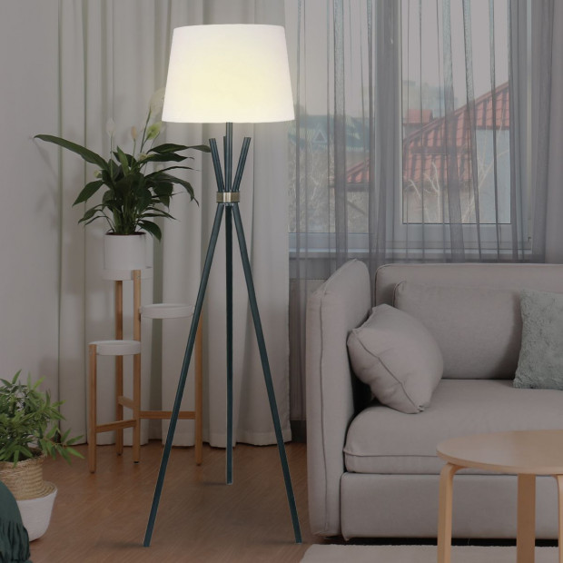 Sarantino Tripod Floor Lamp in Metal and Antique Brass Image 5
