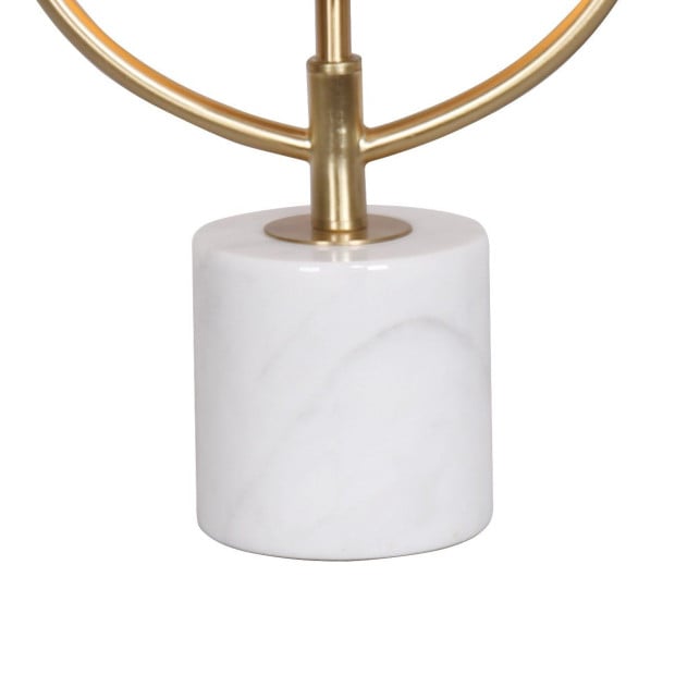 Sarantino Sculptural Orange Glass Table Lamp with White Marble Base Image 5
