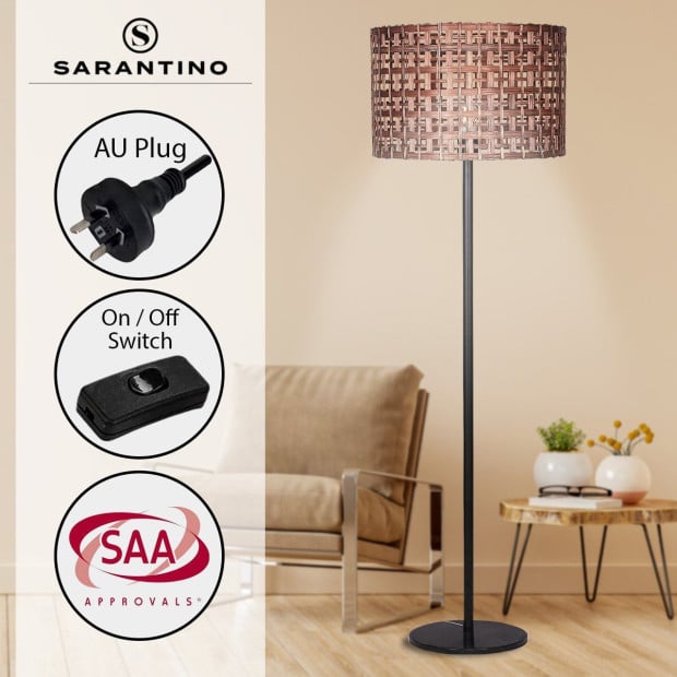 Sarantino Rattan Floor Lamp Image 8