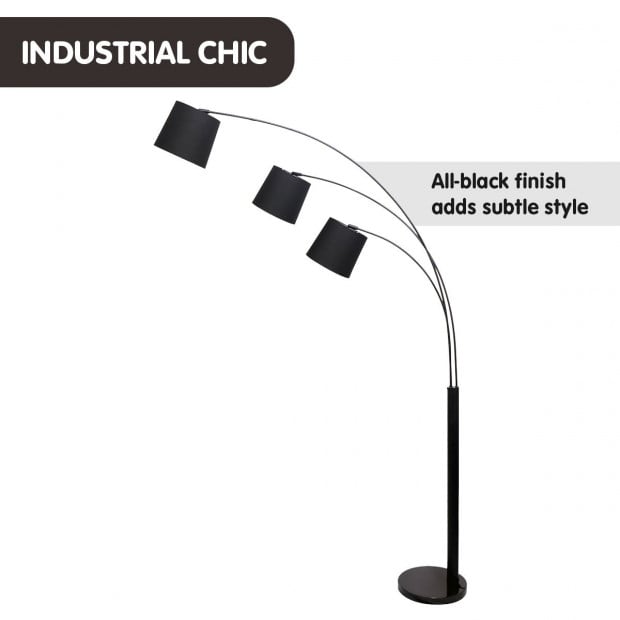 Sarantino Arc Floor Lamp with 3 Adjustable Shades Image 4