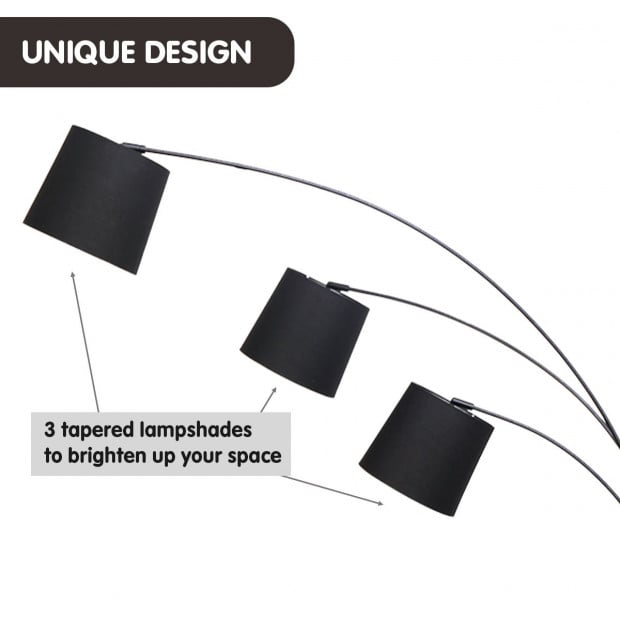 Sarantino Arc Floor Lamp with 3 Adjustable Shades Image 5