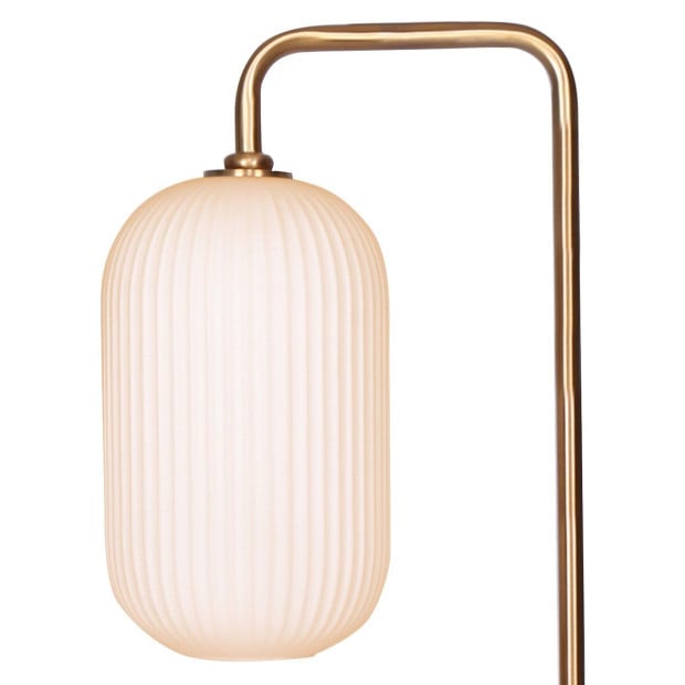 Sarantino Metal Floor Lamp With Opal Glass Shade Image 3