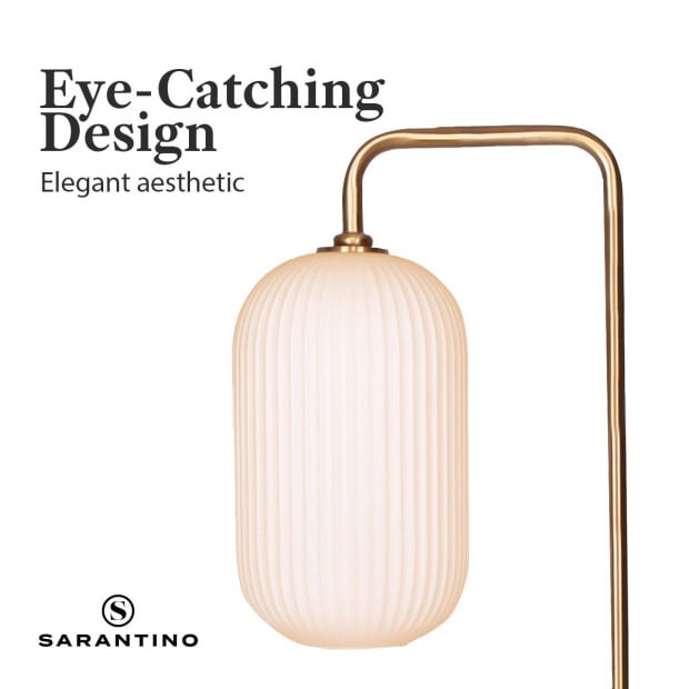 Sarantino Metal Floor Lamp With Opal Glass Shade Image 5